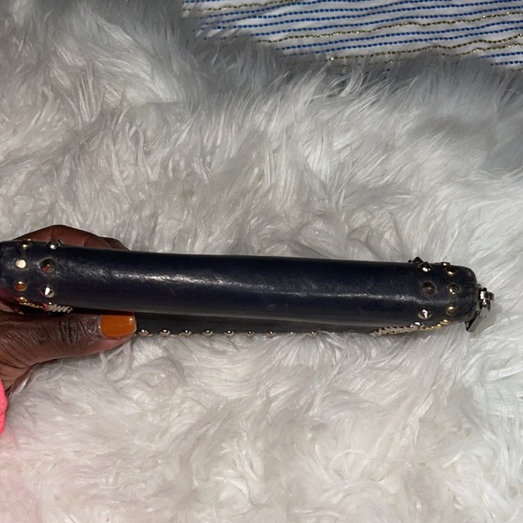 Miu Miu Studded Leather Zippy Wallet Dark Grey - Picture 12 of 14